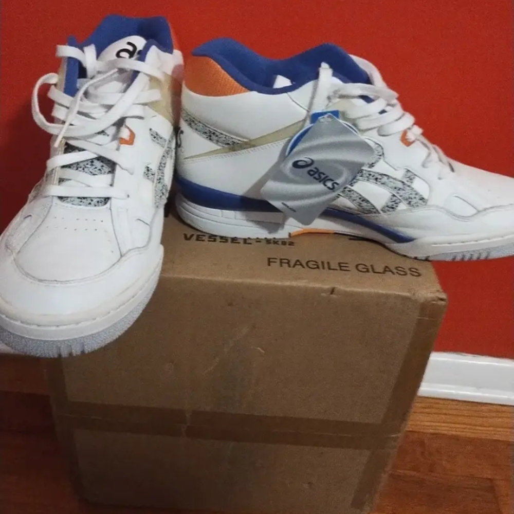Asics White and Blue Sneakers